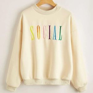 Cream Graphic Crew Neck